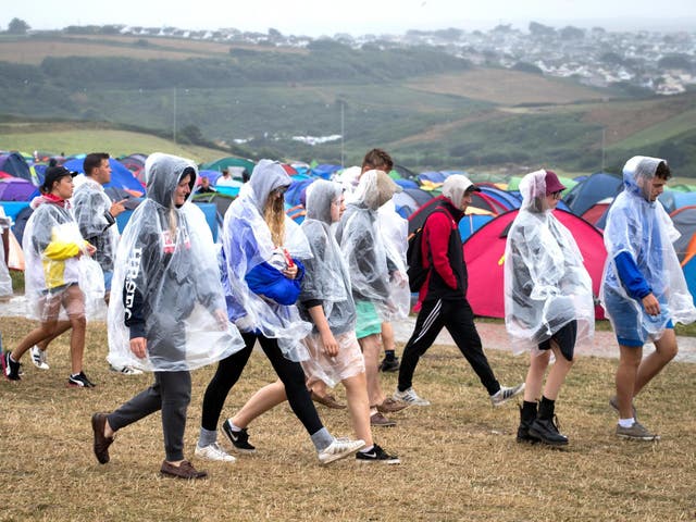 Festival-goers will likely battle rain at Hampshire's Boomtown Fair as Boardmasters in Cornwall cancelled due to weather