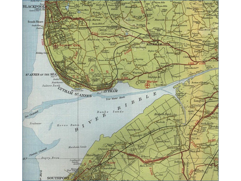 A map of Warton and Freckleton, Fylde