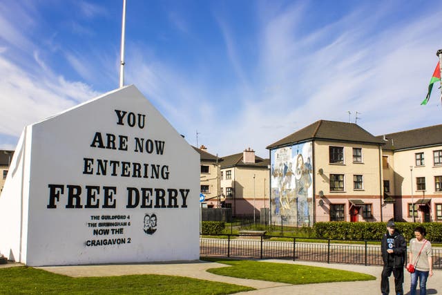 The 'You are Now Entering Free Derry' Corner in Londonderry, Northern Ireland