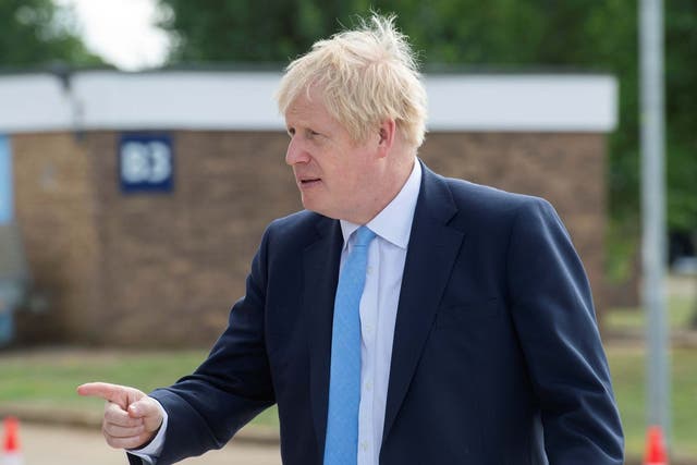 Boris Johnson visits the Fusion Energy Research Centre at the Fulham Science Centre in Oxfordshire on Thursday