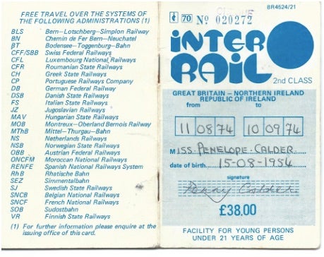 Adventure ahead: a 1974 Interrail pass