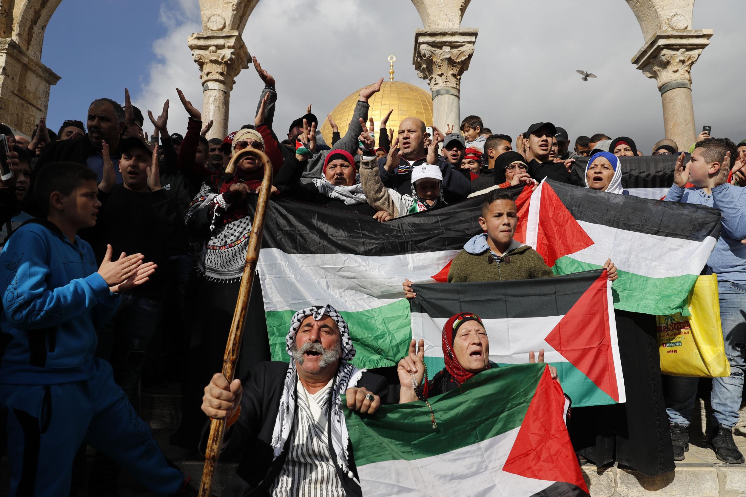 Palestinian Muslim worshippers in Jerusalem’s Old City. The idea that one could be simultaneously Arab and Jewish still scars the Arab world (AFP/Getty)