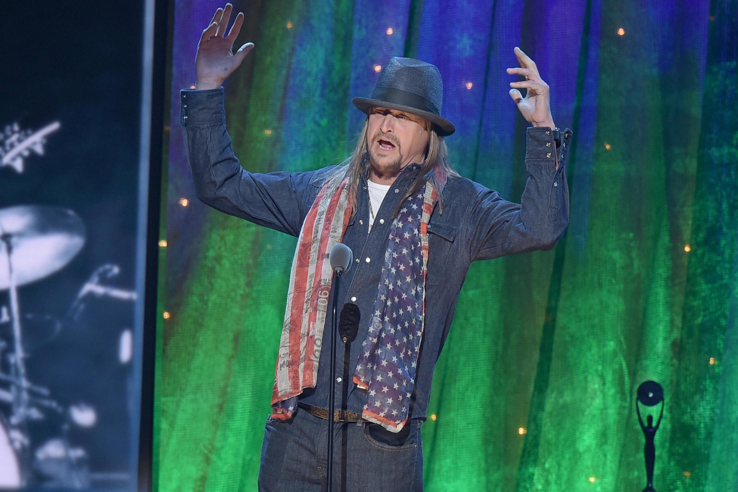 Kid Rock at the 31st annual Rock And Roll Hall Of Fame Induction Ceremony at Barclays Center on 8 April, 2016 in New York City.