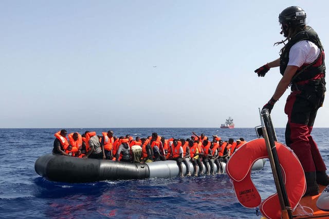 Rescue workers are standing defiant and continuing to rescue migrants making the deadly Mediterranean crossing, with a crew member from the NGO-ran Ocean Viking making a new salvage on August 9