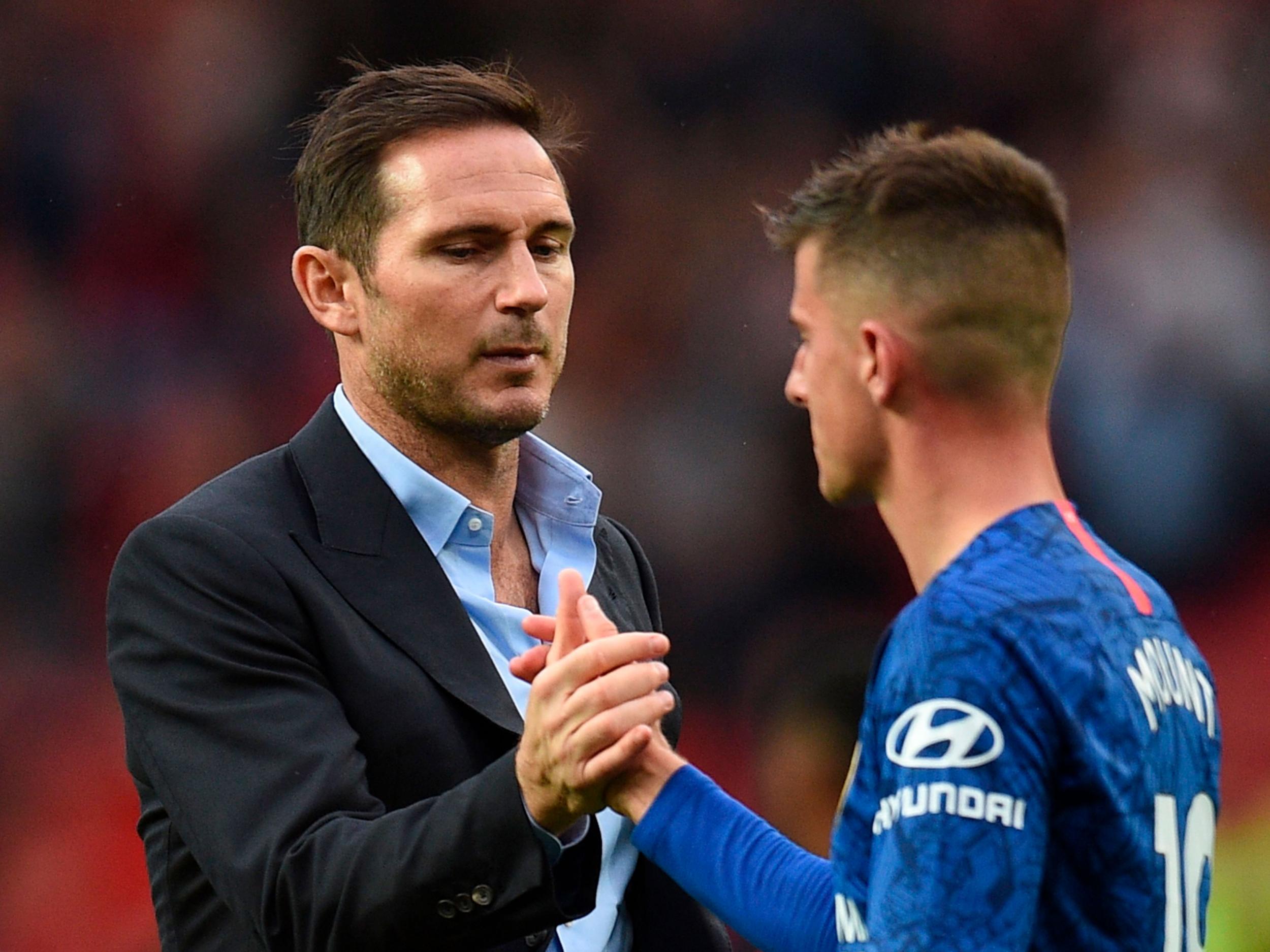 Chelsea manager Frank Lampard with Mason Mount