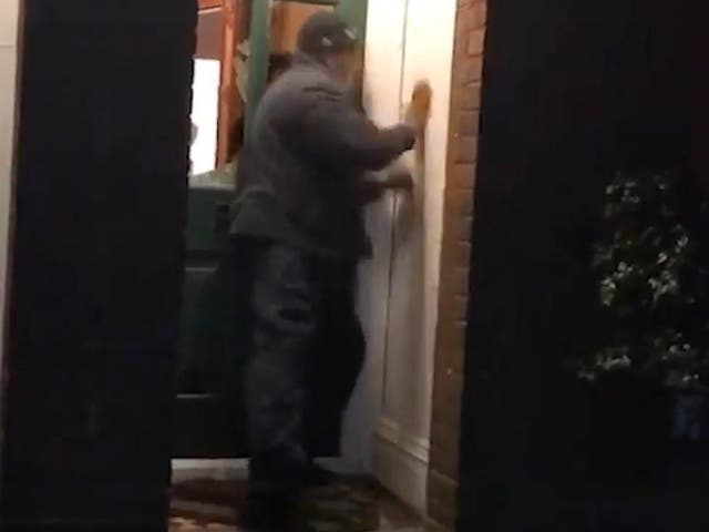 Andrew Clifton attempts to batter down door of Tania Rosato, as recorded by the couple's daughter Maysa Rosato-Clifton