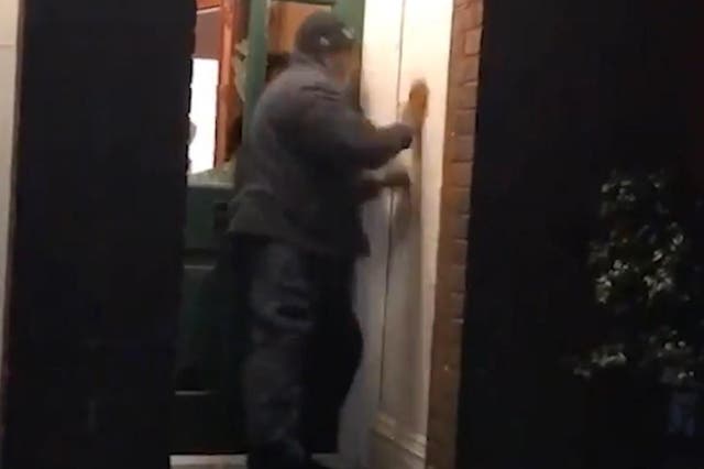 Andrew Clifton attempts to batter down door of Tania Rosato, as recorded by the couple's daughter Maysa Rosato-Clifton