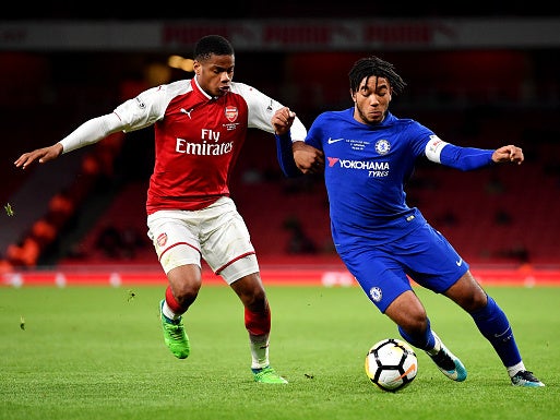 Reece James captains Chelsea in the FA Youth Cup final in 2018