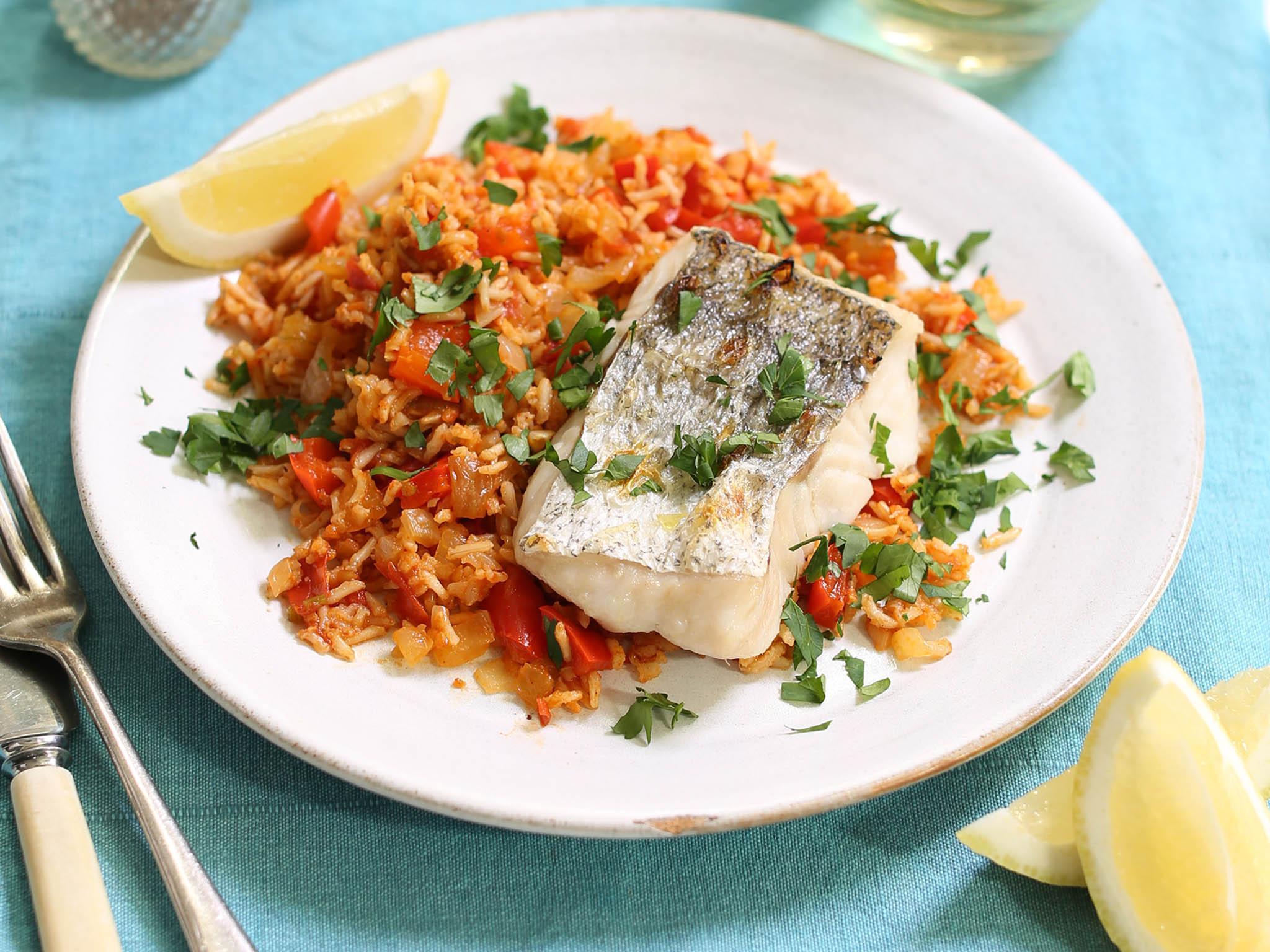 Grilled Fish Fillet With Rice