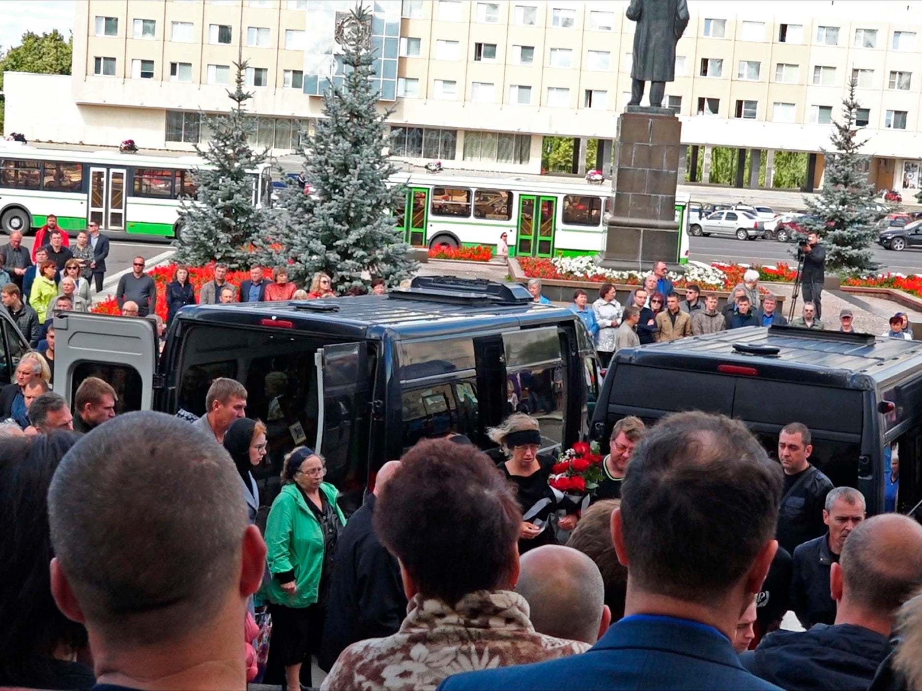 Thousands of people attended the funerals of the five scientists killed in the weapons research centre accident