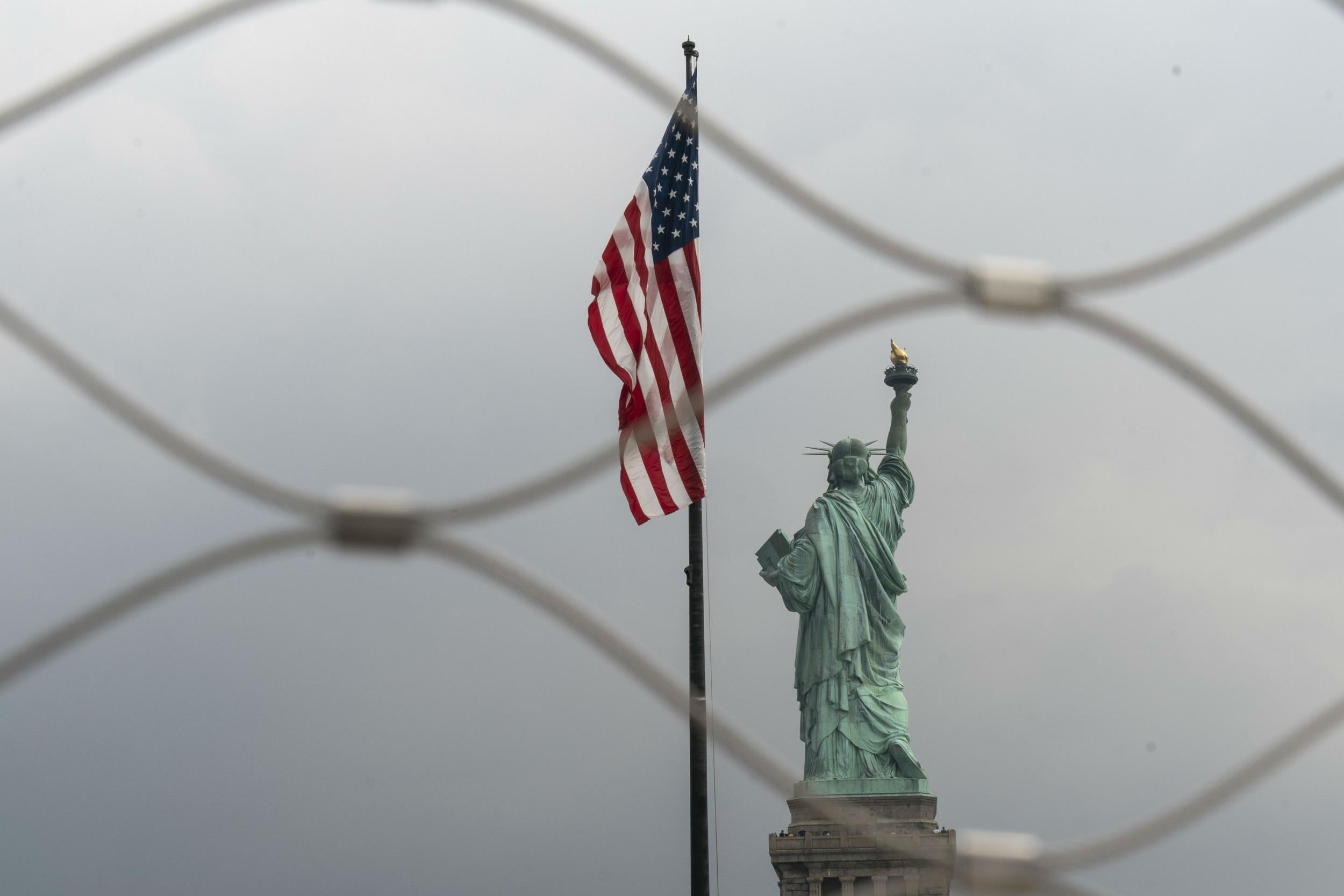 Emma Lazarus wrote the words inscribed on the Statue of Liberty in a 1883 poem 'The New Colossus'