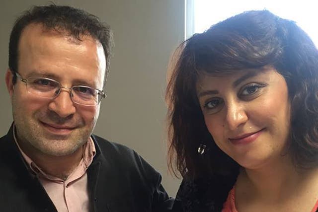 Kameel Ahmady, pictured with his wife, was arrested at the couple’s home in western Iran on Sunday