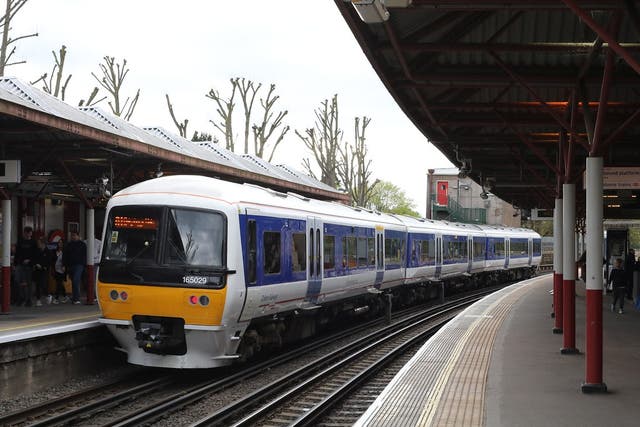A Chilterns train at Rickmansworth Station, Hertfordshire. Chiltern is run by Arriva UK, which is largely owned by the German state