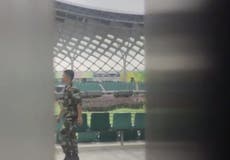 Chinese military begins parade near border with Hong Kong