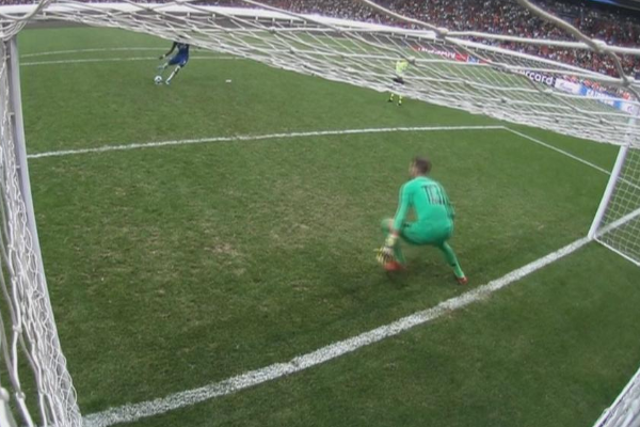 Adrian stepped off his line before Abraham struck his penalty