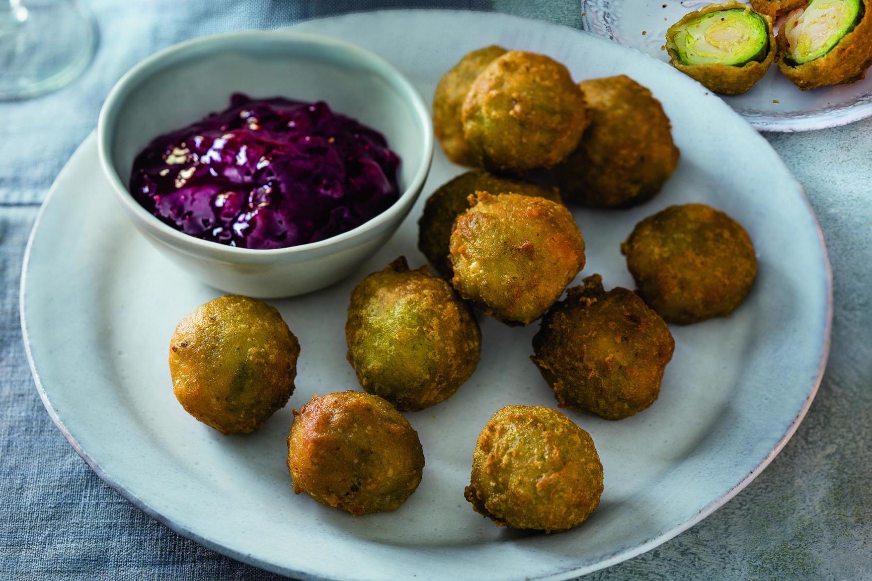 Vegan battered Brussels sprouts