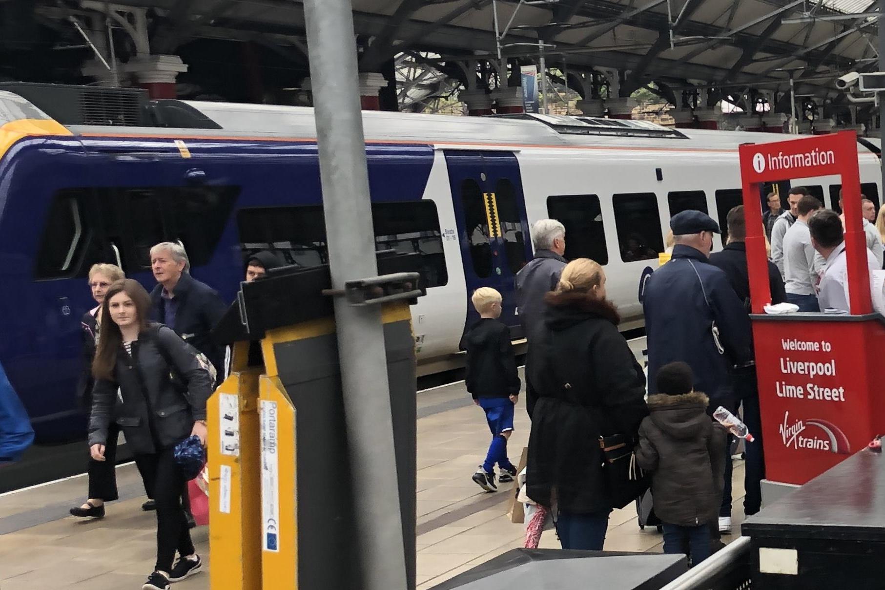 Going nowhere: Passengers at Liverpool Lime Street station face widespread disruption over the Eurovision weekend