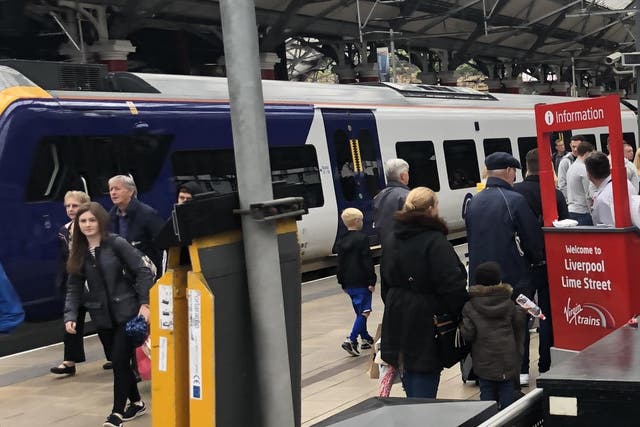 <p>Going nowhere: Passengers at Liverpool Lime Street station face widespread disruption over the Eurovision weekend </p>