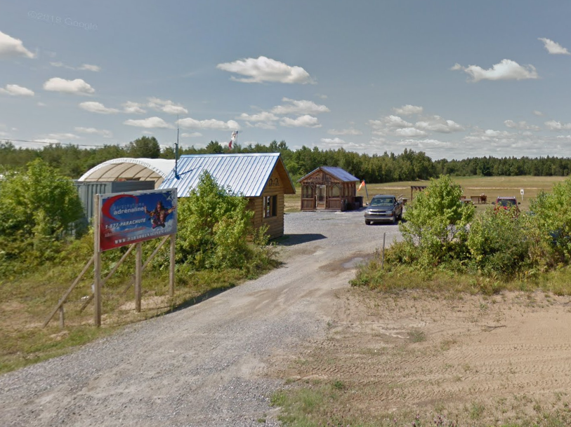 The skydiver jumped from a plane at an established parachuting business in a rural area of Quebec