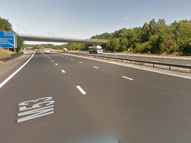 The crash happened near the slip road for Clatterbridge, where the motorway was due to be closed for several hours