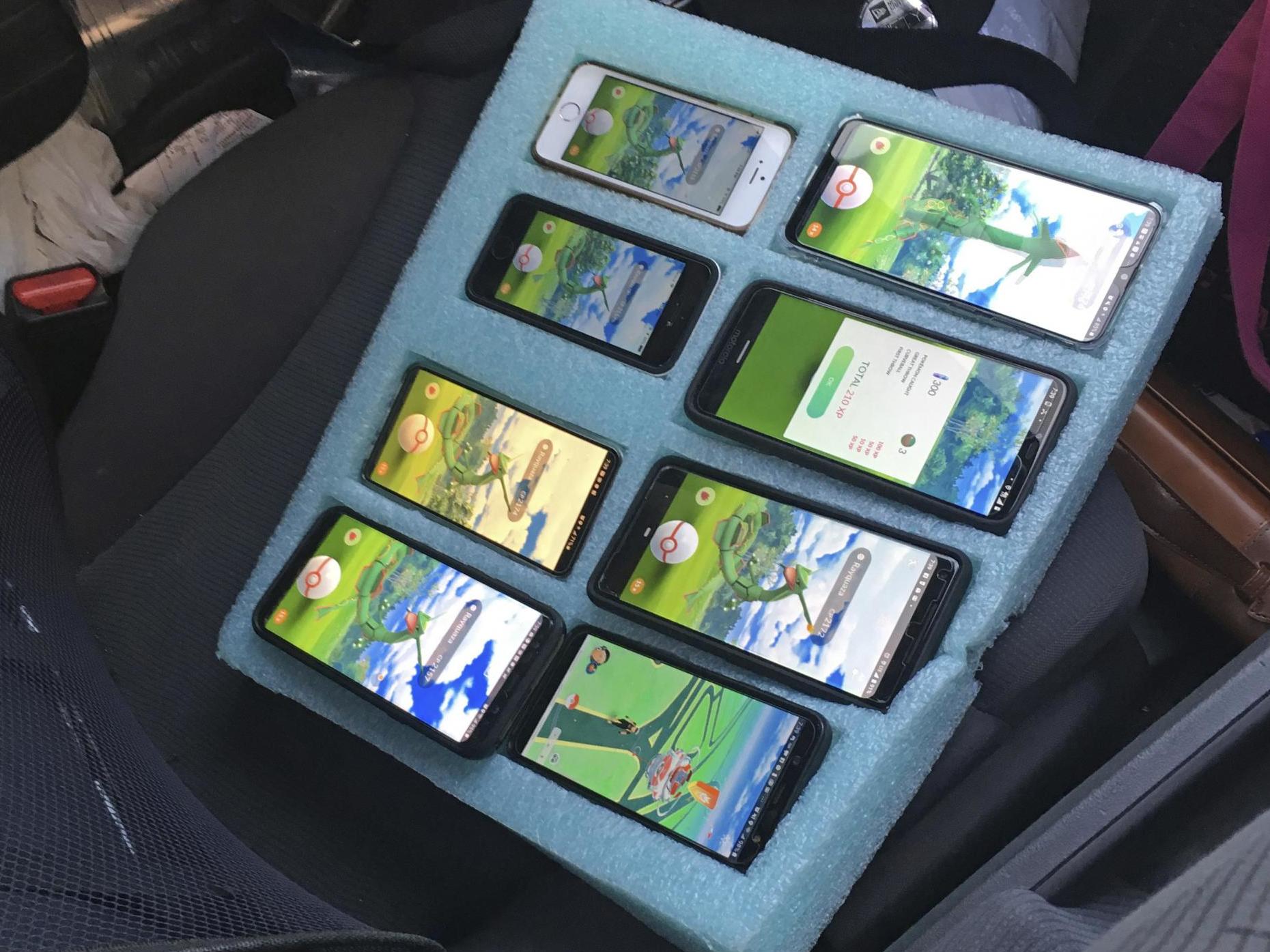 The system one driver, who was pulled over, was using to play Pokemon Go on eight phones at once in Washington state.