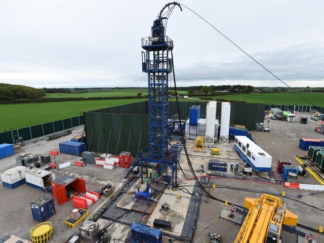 Energy firm Cuadrilla's hydraulic fracturing - or fracking - operation near Blackpool