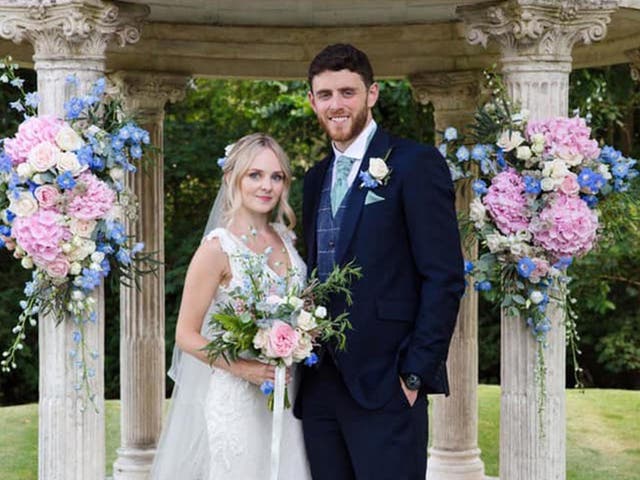 PC Andrew Harper and his wife Lissie celebrate their wedding in Oxfordshire