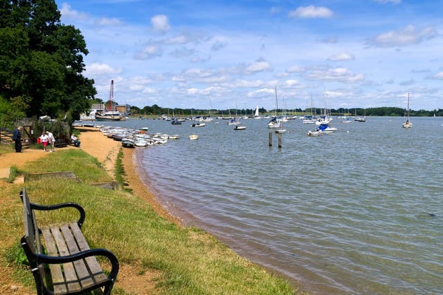 We are sailing: on the river Deben at Waldringfield in Suffolk