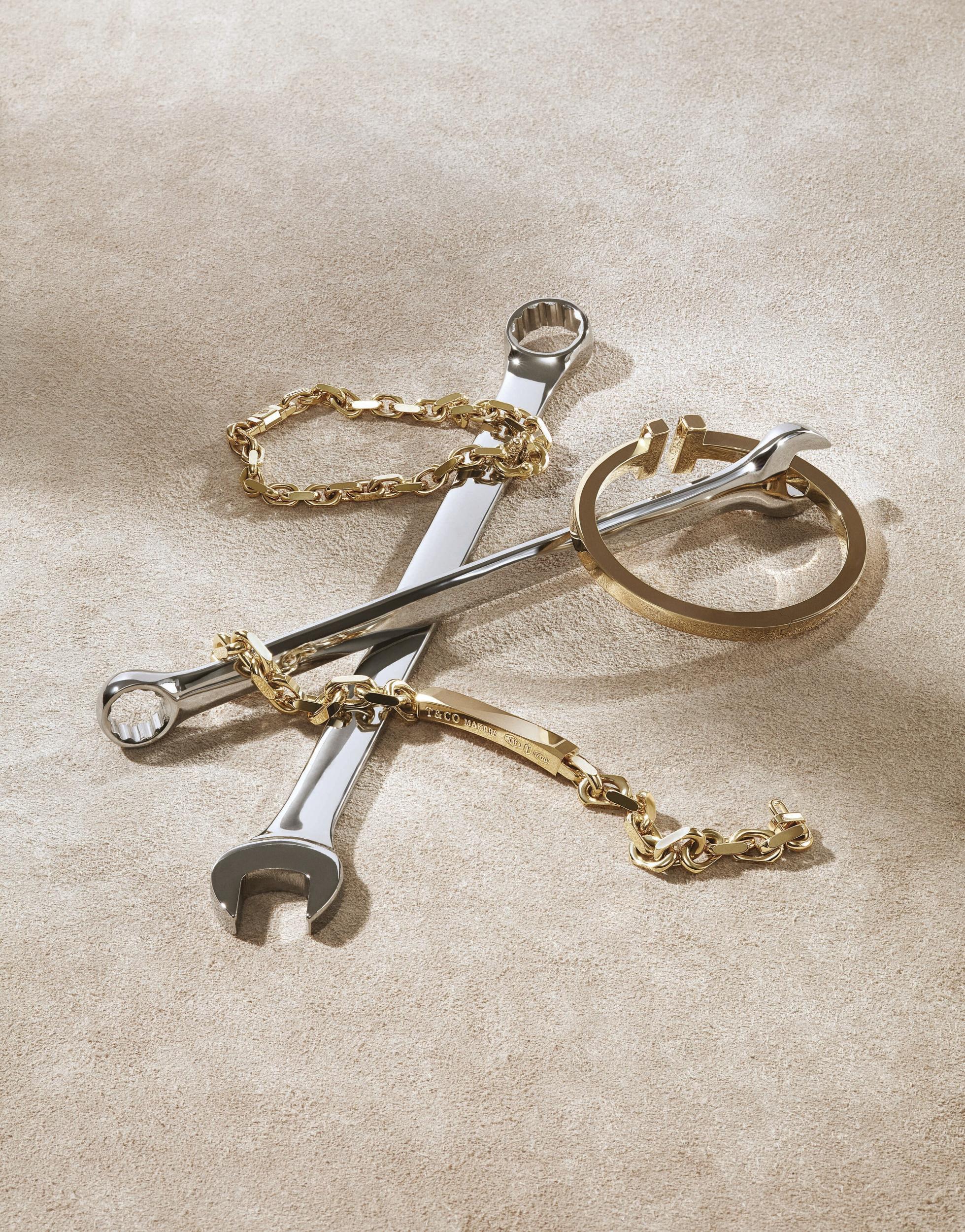 Jewellery is pictured on top of tools (AP)