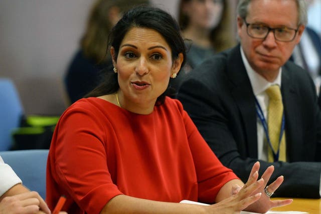 Home Secretary Priti Patel during a visit to the Port of Dover for a meeting with port officials