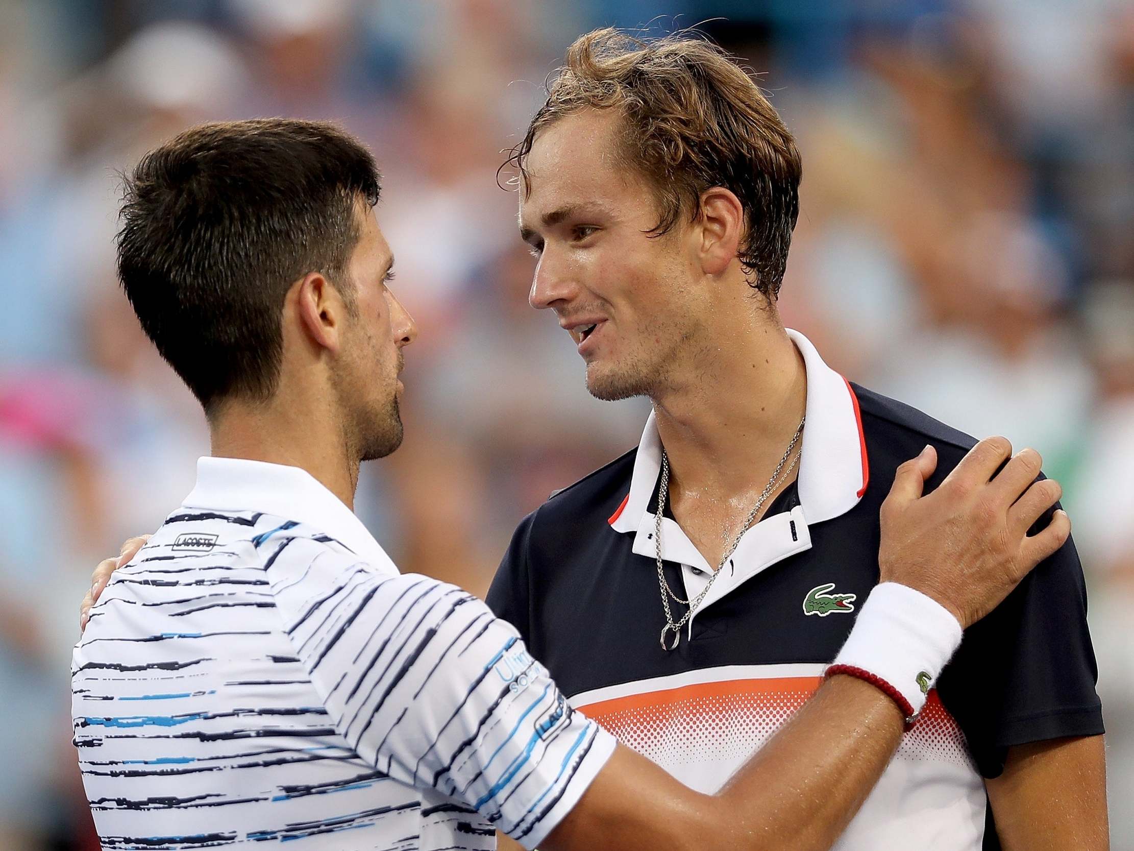 Djokovic congratulates Medvedev after their semi-final clash