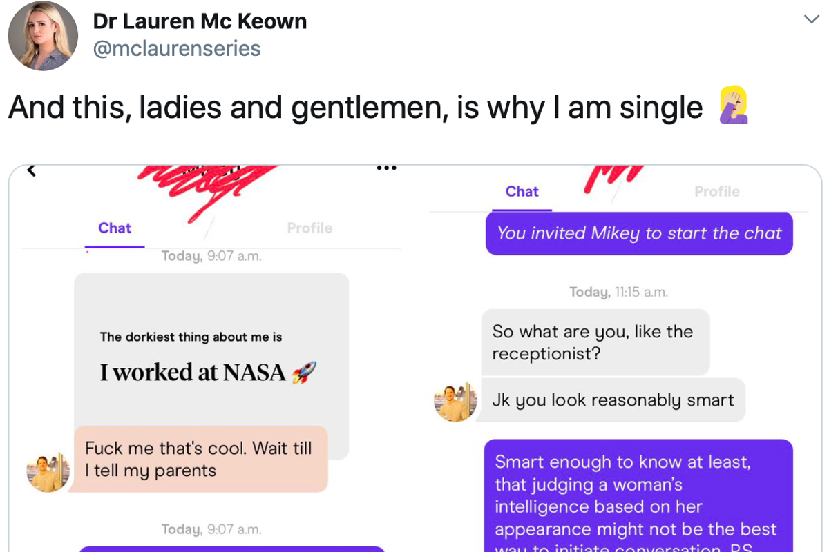 Nasa intern's response to Hinge date who asked if she was the receptionist goes viral