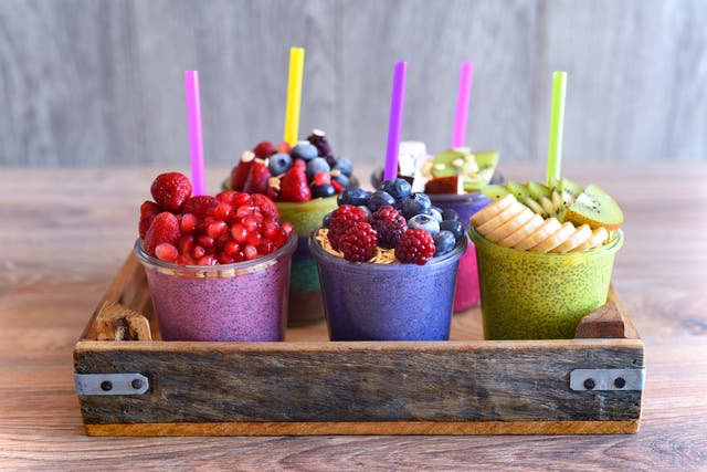 Chia and fruit smoothie healthy and sugarfree food