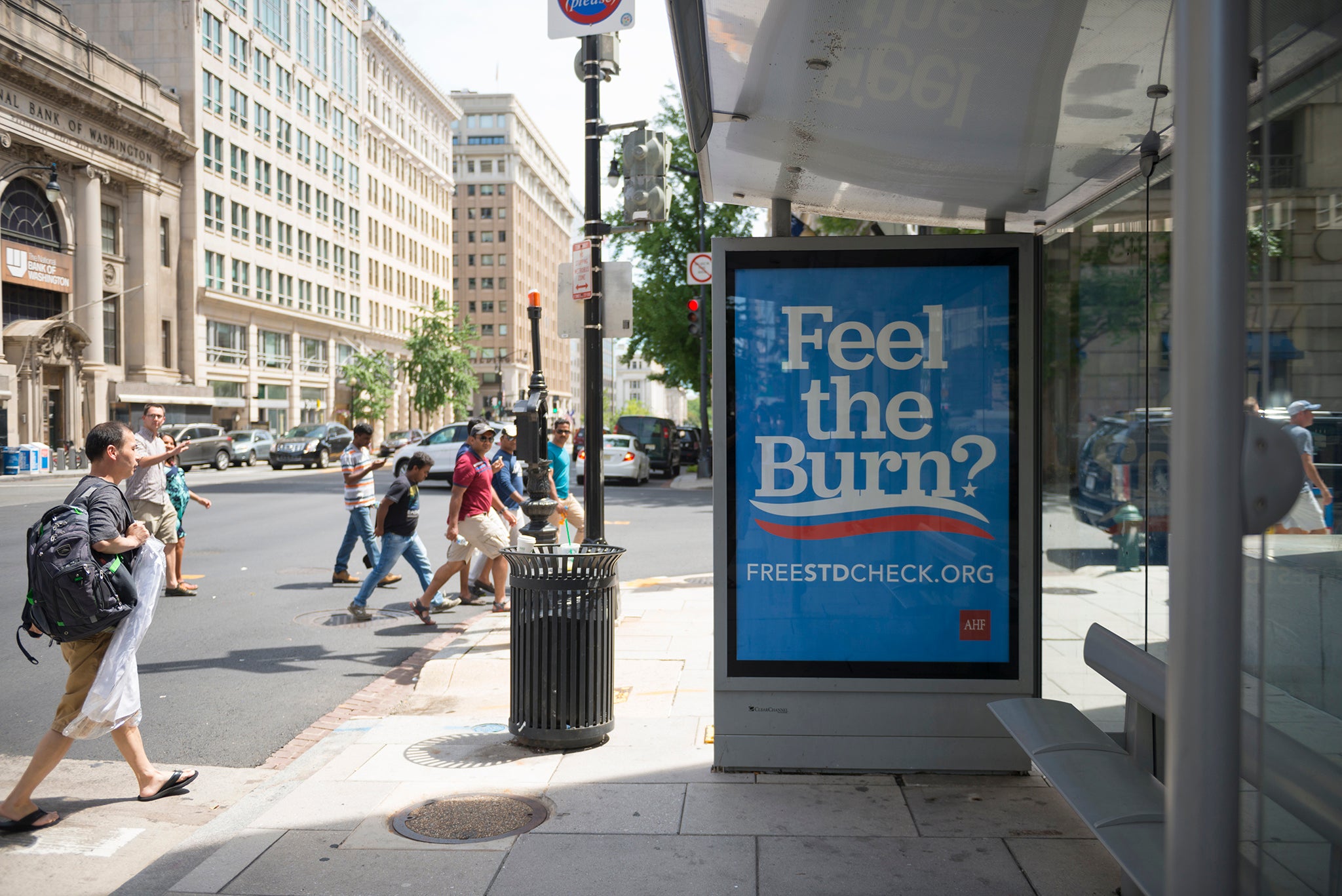 A poster in Washington DC advertising free STI tests