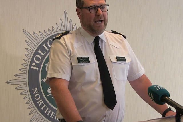 Deputy Chief Constable Stephen Martin speaking after an explosive device was detonated at Wattle Bridge