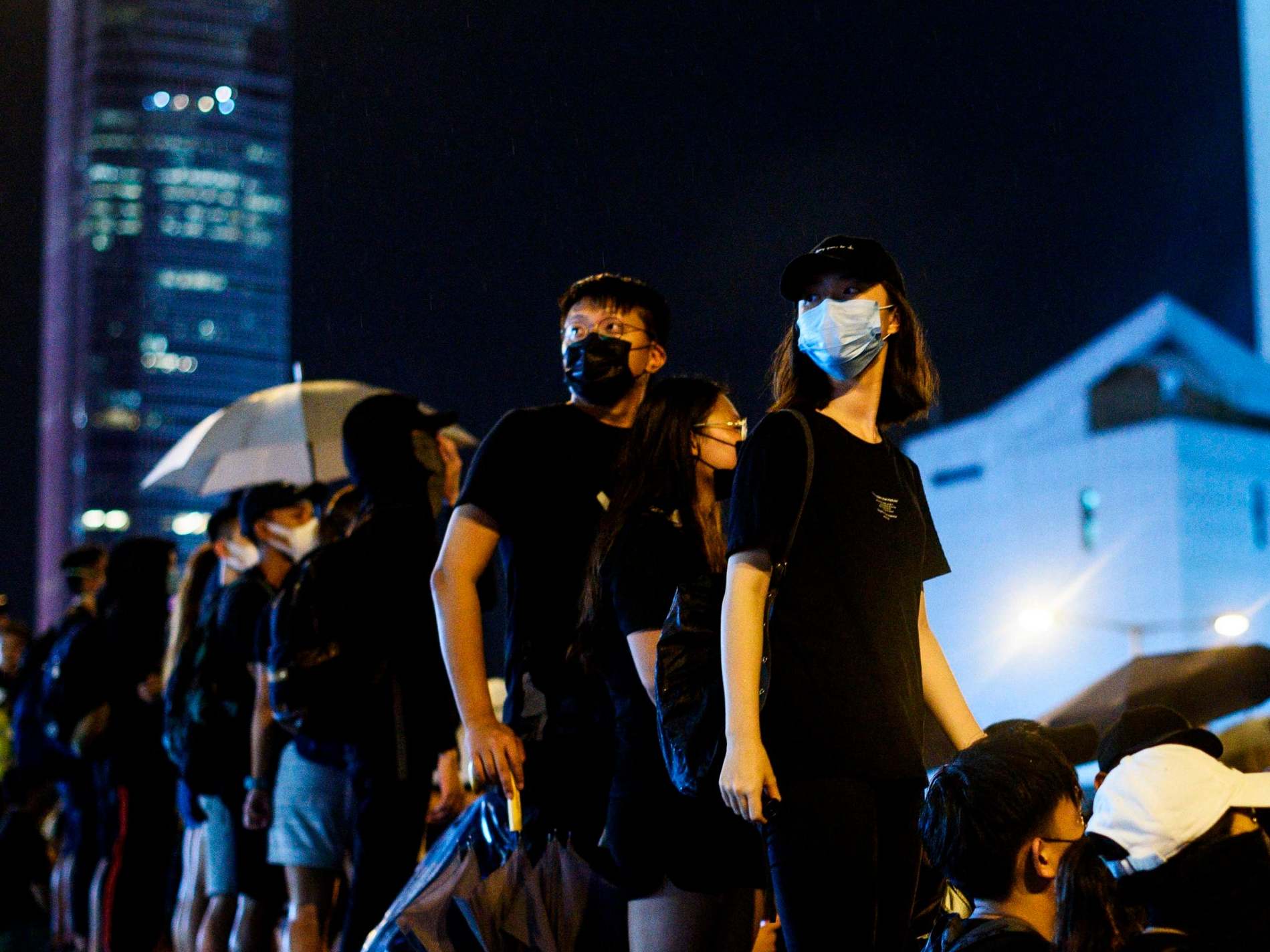 Protesters gather at Harcourt Road in an anti-government rally in Hong Kong (AFP/Getty)