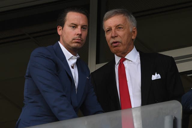 Josh Kroenke (left) has revealed how Arsenal's transfer plans changed during the Europa League final