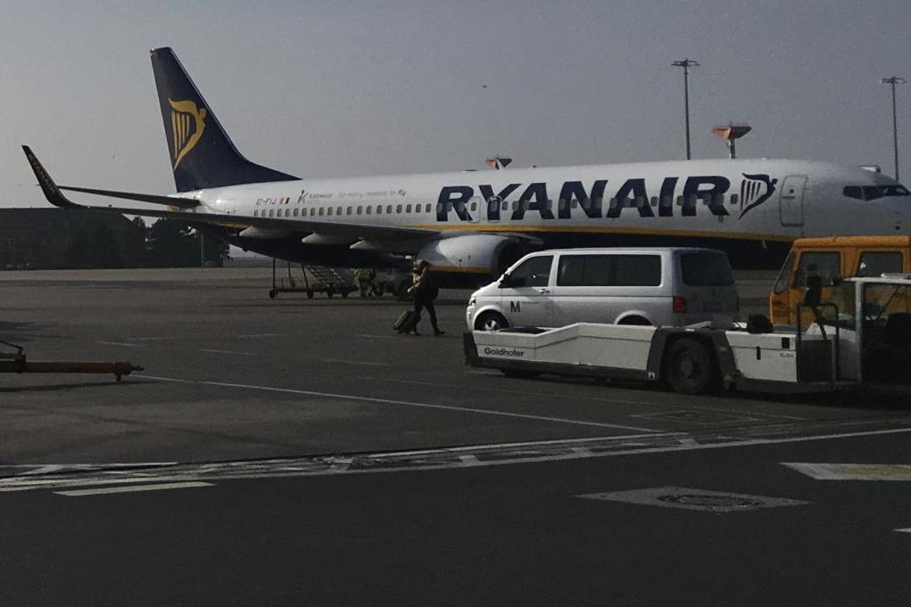 Action station? A Ryanair aircraft at Berlin's Schoenefeld airport