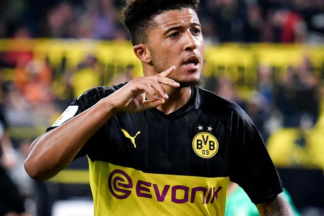 Dortmund's Jadon Sancho celebrates
