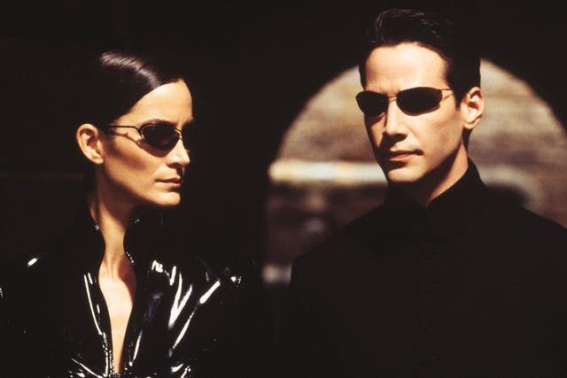 Carrie-Anne Moss and Keanu Reeves in 'The Matrix Reloaded'.