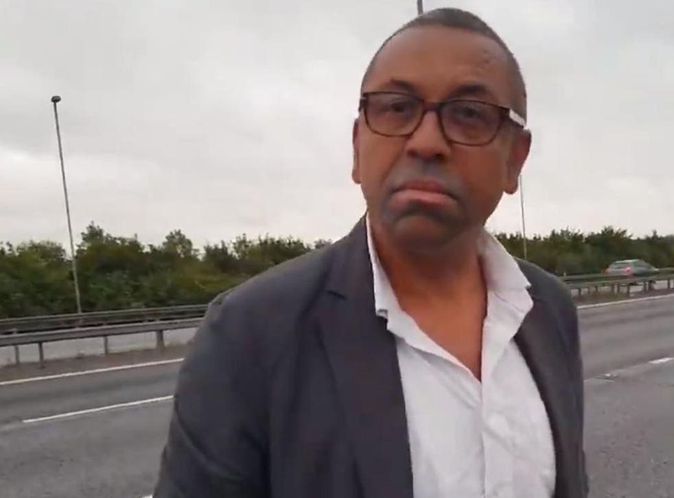 James Cleverly MP on the side of the M11