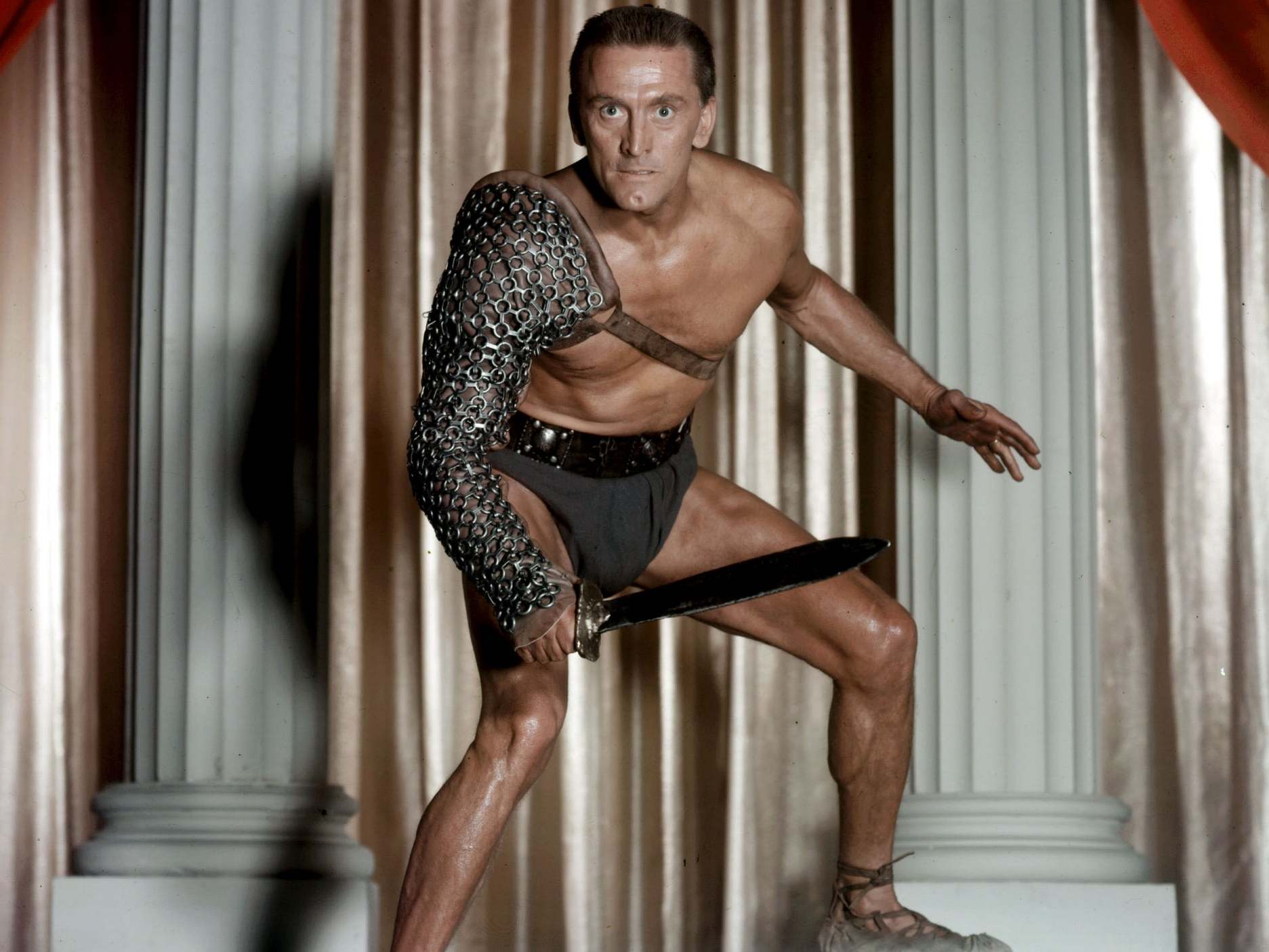 Kirk Douglas in the title role of ‘Spartacus’ (1960), Lewis’s first production credit