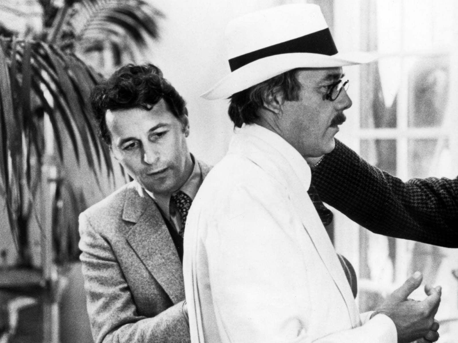 Tosi (left) with Dirk Bogarde on the set of Luchino Visconti’s ‘Death in Venice’, 1971