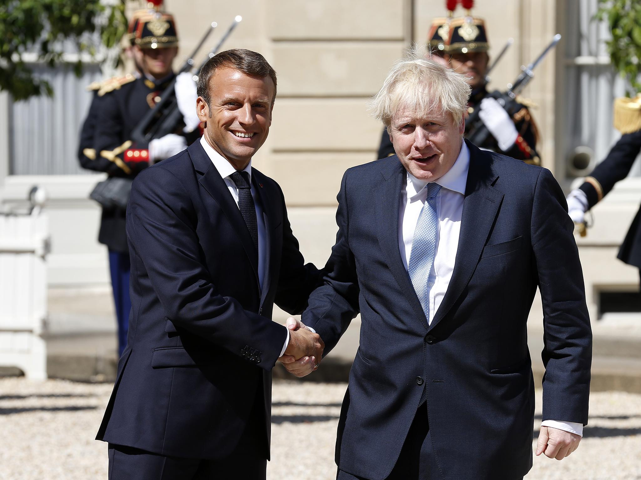 Boris Johnson meets Emmanuel Macron in Paris to discuss Brexit