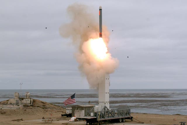 A conventionally configured ground-launched cruise missile is launched by the U.S. Department of Defense (DOD) during a test to inform development of future intermediate-range capabilities at San Nicolas Island
