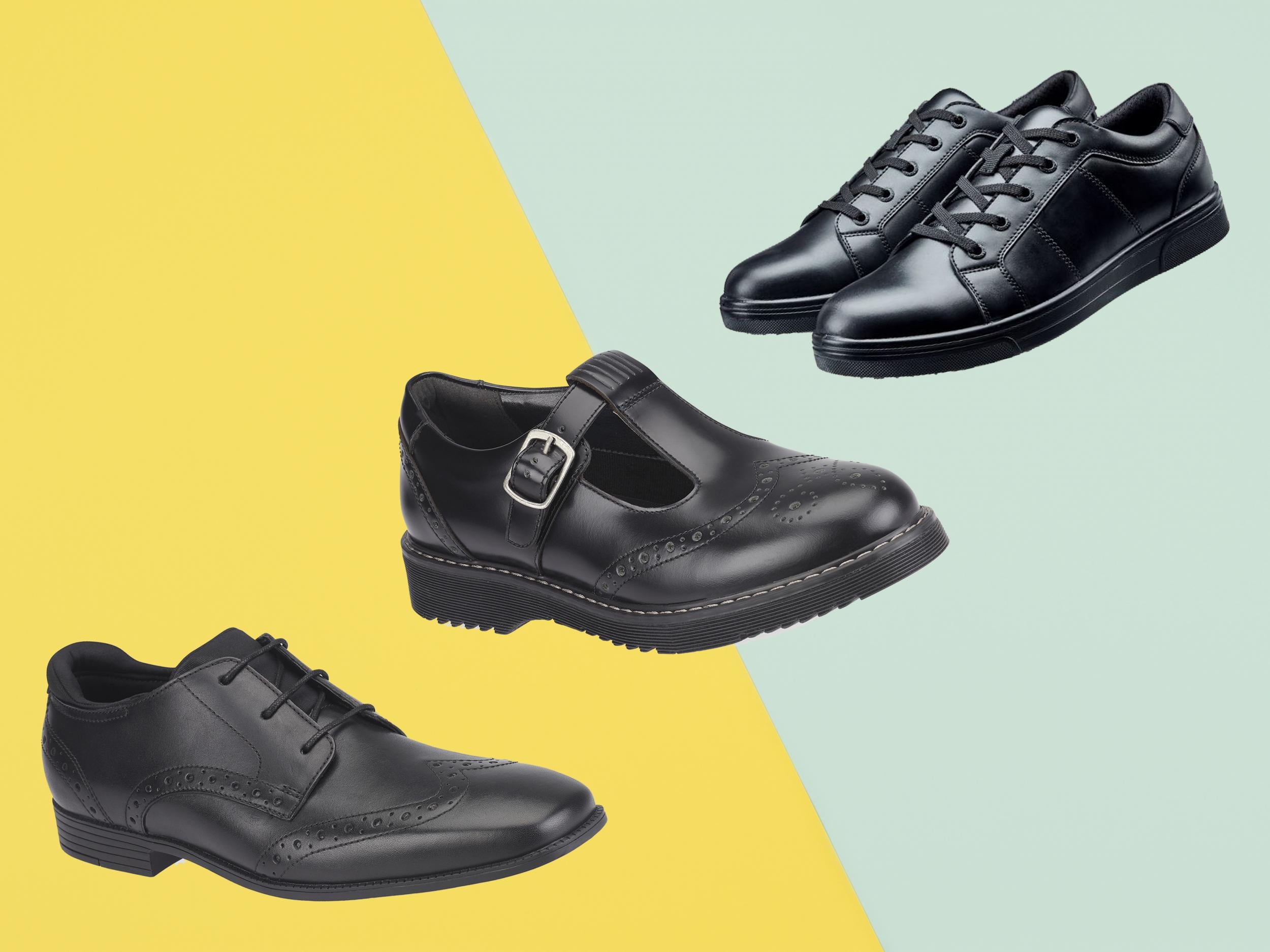 plain black leather school shoes