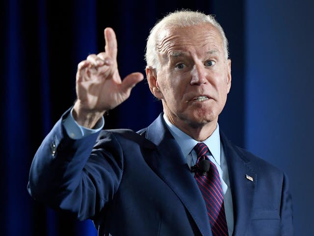 Democratic presidential candidate Joe Biden poses question in speech questioning whether Donald Trump's presidency has politicised young Americans