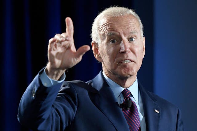 Democratic presidential candidate Joe Biden poses question in speech questioning whether Donald Trump's presidency has politicised young Americans