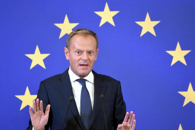 Donald Tusk condemned US president's tariffs and views on Russia, while warning Boris Johnson he would not cooperate on a no-deal Brexit