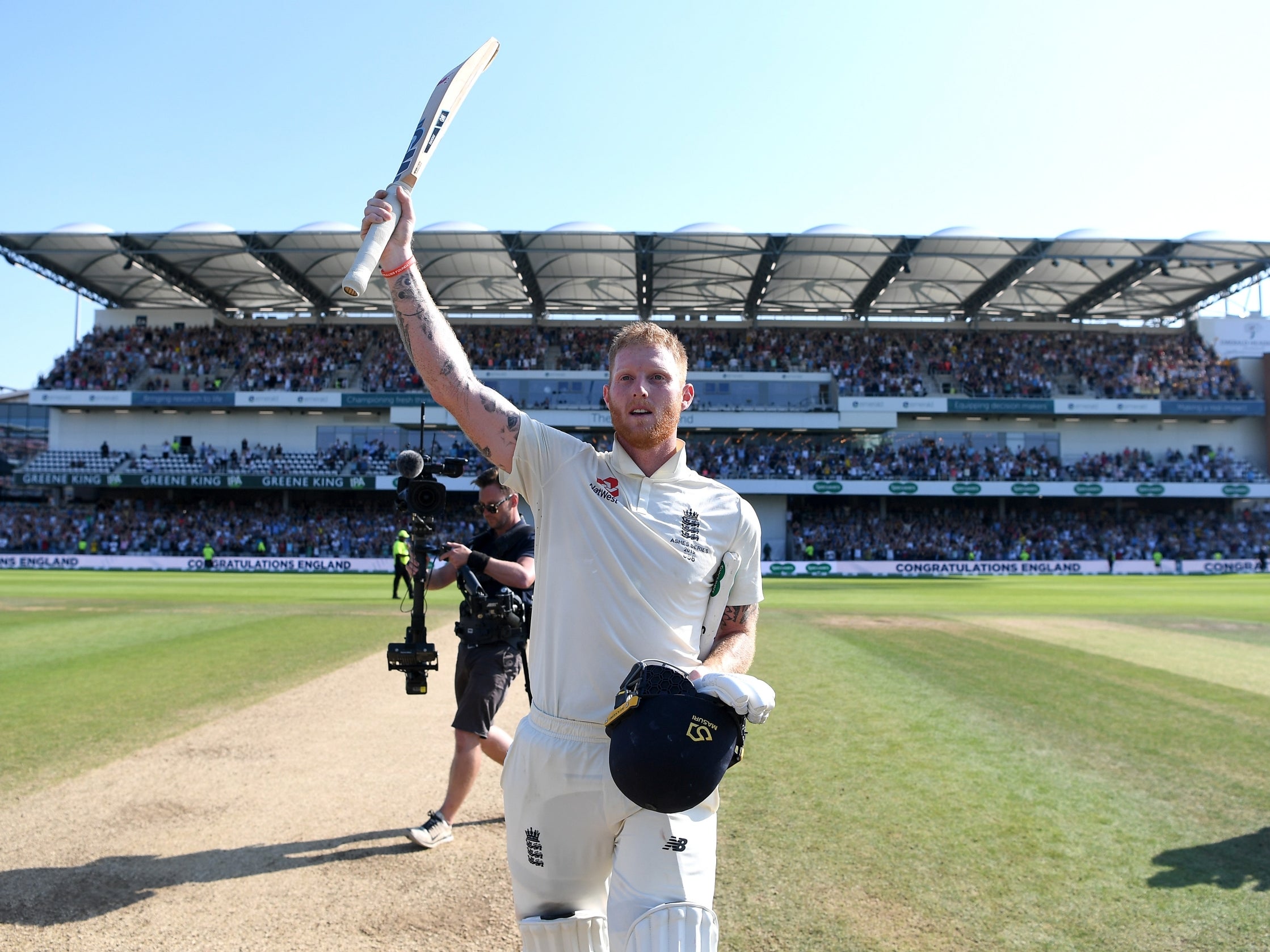 Ben Stokes salutes the Headingley crowd